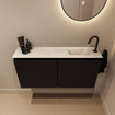 MONDIAZ TURE-DLUX Meuble toilette - 100cm - Urban - EDEN - vasque Ostra - position droite - 1 trou de robinet SW1104698