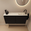 MONDIAZ TURE-DLUX meuble WC 100 cm Urban. EDEN lavabo Ostra position droite. Avec 1 trou de robinet. SW1104698