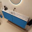 MONDIAZ TURE-DLUX Meuble toilette - 120cm - Jeans - EDEN - vasque Glace - position centrale - sans trou de robinet SW1103312