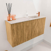 Mondiaz JOYA-DLUX Meuble de toilette 80cm - couleur Chêne - Vasque FAYE position Droite 1 trou de robinet couleur Nata SW1424024