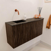 Mondiaz JOYA-DLUX 91.6cm toiletmeubel - ronding rechts kleur Walnut - Wastafel FAYE positie Links Zonder kraangat kleur Lava. SW1422472