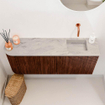 Mondiaz JOYA-DLUX 101.6cm toiletmeubel - ronding links kleur Ruby - Wastafel FAYE positie Rechts Zonder kraangat kleur Glace. SW1423577