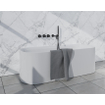 Fortifura Nebbio Ensemble combiné baignoire - robinet thermostatique - coude mural avec support de douchette - flexible de douche lisse - douchette sur barre - bec - noir mat SW1238014