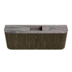 Mondiaz JOYA-DLUX 113.2cm toiletmeubel - ronding links en rechts kleur Shadow - Wastafel FAYE positie Midden 1 kraangat kleur Sombra. SW1425249