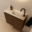 MONDIAZ TURE-DLUX Meuble pour toilettes 60 cm Rust. EDEN lavabo Frappe position droite. Avec 1 trou de robinet. SW1102973