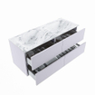 MONDIAZ VICA-DLUX Ensemble meuble de salle de bains - 120cm - meuble bas cale - 4 tiroirs - lavabo encastré cloud double - 2 trous de robinetterie - version haute 60cm - glace SW1088335