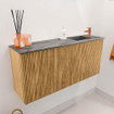 Mondiaz JOYA-DLUX 90cm meuble de salle de bains - couleur Oak - Vasque FAYE position Droite 1 trou de robinet couleur Sombra. SW1424261