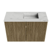 Mondiaz JOYA-DLUX 60cm meuble de salle de bains - couleur Dusk - Vasque FAYE position Droite 1 trou de robinet couleur Opalo. SW1423286