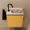 MONDIAZ TURE-DLUX meuble de WC 40 cm Ocher. Lavabo EDEN Glace position à droite. Avec 1 trou de robinet. SW1103364
