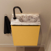 MONDIAZ TURE-DLUX Meuble toilette - 40cm - Ocher - EDEN - vasque Glace - position droite - 1 trou de robinet SW1103364