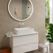 Hansgrohe Tecturis Robinet lavabo encastré - mitigeur - rond - mono-commande - bec 16.5 cm - blanc mat SW918741