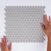 The Mosaic Factory London mozaïektegel - 31.5x29.4cm - wand en vloertegel - Rond - Porselein Grey Mat SW62259