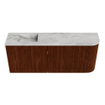 Mondiaz JOYA-DLUX 101.6cm toiletmeubel - ronding rechts kleur Ruby - Wastafel FAYE positie Links 1 kraangat kleur Glace. SW1423573