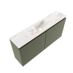MONDIAZ TURE-DLUX meuble WC 100 cm Army. Lavabo EDEN Frappe position milieu. Sans trou de robinet. SW1102674
