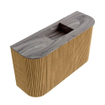 Mondiaz JOYA-DLUX 73.2cm toiletmeubel - ronding links en rechts kleur Oak - Wastafel FAYE positie Midden Zonder kraangat kleur Sombra. SW1424286