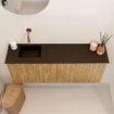 Mondiaz JOYA 100cm meuble WC - couleur Chêne - Lavabo FAYE position Gauche Sans trou de robinet couleur Urban. SW1421217