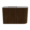 Mondiaz JOYA-DLUX 61.6cm toiletmeubel - ronding rechts kleur Walnut - Wastafel FAYE positie Links Zonder kraangat kleur Oza. SW1424601