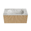 MONDIAZ KURVE-DLUX 90cm Meuble salle de bain - couleur Oak - 1 tiroir - vasque BIG SMALL centre - 1 trou de robinet - couleur Glace SW1137935