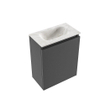 MONDIAZ TURE-DLUX Meuble toilette - 40cm - Dark Grey - EDEN - vasque Ostra - position centrale - sans trou de robinet SW1104786