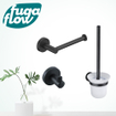 FugaFlow Eccelente Sobrado ensemble de toilette 3 pièces noir mat SW1123873