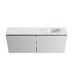 MONDIAZ TURE-DLUX Meuble WC 120 cm Plata. EDEN lavabo Ostra position droite. Avec 1 trou de robinet. SW1105011