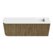 Mondiaz JOYA 111.6cm toiletmeubel - ronding links kleur Dusk - Wastafel FAYE positie Rechts Zonder kraangat kleur Talc. SW1421612
