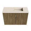 Mondiaz JOYA-DLUX 60cm toiletmeubel - kleur Dusk - Wastafel FAYE positie Rechts Zonder kraangat kleur Meli. SW1425807