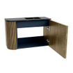 Mondiaz JOYA-DLUX 61.6cm toiletmeubel - ronding links kleur Dusk - Wastafel FAYE positie Rechts 1 kraangat kleur Lava. SW1423263