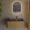 Mondiaz KURVE-DLUX Ensemble de meuble salle de bain - 95x46x40cm - 1 tiroir - 1 porte - lavabo en solid surface - droite - 1 trou de robinet - Dusk SW1415239