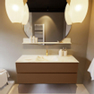 MONDIAZ VICA-DLUX Ensemble meuble de salle de bains - 130cm - sous-meuble Rust - 2 tiroirs - lavabo encastré Cloud au centre - 1 trou de robinet - version haute 60cm - Frappe SW1089076