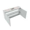 MONDIAZ TURE-DLUX Meuble toilette - 100cm - Greey - EDEN - vasque Glace - position centrale - sans trou de robinet SW1103298