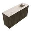 Mondiaz JOYA-DLUX 80cm toiletmeubel - kleur Shadow - Wastafel FAYE positie Rechts Zonder kraangat kleur Nata. SW1424965