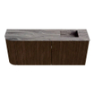 Mondiaz JOYA-DLUX 101.6cm toiletmeubel - ronding links kleur Walnut - Wastafel FAYE positie Rechts Zonder kraangat kleur Sombra. SW1424763