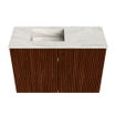 Mondiaz JOYA-DLUX 60cm toiletmeubel - kleur Ruby - Wastafel FAYE positie Links Zonder kraangat kleur Ostra. SW1423778