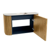 Mondiaz JOYA-DLUX 73.2cm toiletmeubel - ronding links en rechts kleur Oak - Wastafel FAYE positie Midden Zonder kraangat kleur Frappe. SW1421961
