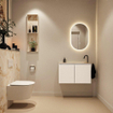 MONDIAZ TURE-DLUX 80cm toiletmeubel Talc. EDEN wastafel Frappe positie rechts. Met 1 kraangat. SW1102596