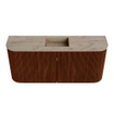 Mondiaz JOYA-DLUX 93.2cm toiletmeubel - ronding links en rechts kleur Ruby - Wastafel FAYE positie Midden 1 kraangat kleur Arena. SW1425324
