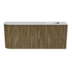 Mondiaz JOYA-DLUX Meuble de salle de bains 101,6cm - arrondi gauche couleur Dusk - Vasque FAYE position Droite 1 trou de robinet couleur Opalo SW1423341