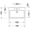 Duravit Vero meubelwastafel geslepen 70x47 cm 1 kraangat wit SW223283