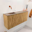 Mondiaz JOYA-DLUX Meuble de toilette 101,6cm - arrondi droit couleur Chêne - Vasque FAYE position Gauche Sans trou de robinet couleur Arena SW1423880
