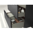 Saniclass Prime Balance Ensemble meuble de salle de bains - 120x55x45cm - 2 vasques ovales en céramique blanche - 2 trous de robinet - 4 tiroirs - miroir rectangulaire - anthracite mat SW916235
