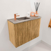Mondiaz JOYA-DLUX Meuble de toilette 61,6cm - arrondi droite couleur Oak - Lavabo FAYE position Gauche 1 trou de robinet couleur Oza. SW1424154