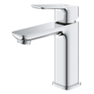 Grohe Cubeo 1-gats wastafelkraan m-size gladde body met afvoerplug chroom SW1185548