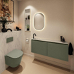 MONDIAZ TURE-DLUX Meuble toilette - 120cm - Army - EDEN - vasque Opalo - position gauche - 1 trou de robinet SW1104179