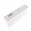 MONDIAZ TURE-DLUX Meuble de toilettes 120cm Talc. EDEN vasque Glace position gauche. Sans trou de robinet. SW1103147
