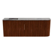 Mondiaz JOYA-DLUX Meuble de salle de bains - 111,6 cm - arrondi droit couleur Ruby - Vasque FAYE position Gauche 1 trou de robinet couleur Sombra SW1425697