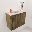 Mondiaz JOYA-DLUX 50cm toiletmeubel - kleur Dusk - Wastafel FAYE positie Links 1 kraangat kleur Nata. SW1425880