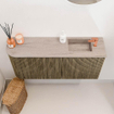 Mondiaz JOYA-DLUX 91.6cm toiletmeubel - ronding links kleur Dusk - Wastafel FAYE positie Rechts 1 kraangat kleur Saba. SW1426088