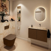 MONDIAZ TURE-DLUX Meuble toilette - 80cm - Rust - EDEN - vasque Frappe - position droite - sans trou de robinet SW1102979