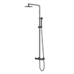 IVY Bond Ensemble de douche pluie - mural - pomme de douche slim 20 cm - douchette stick Chrome noir PVD SW1032502